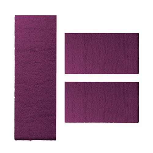 Shaggy-Bettumrandung Sphinx - 3-teiliges Läufer-Set für das Schlafzimmer - Hochflor Bettvorleger in vielen Farben (B: 67 cm | L: 1 x 240 cm + 2 x 140 cm, Violett) von Floordirekt