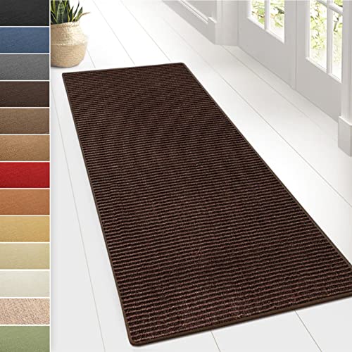 Floordirekt Sisal-Teppich Sylt | Wohnteppich oder Läufer | Hochwertiges Qualitätsprodukt | Erhältlich in vielen Farben & Größen | Langlebig & strapazierfähig (66 x 200 cm, Dunkelbraun) von Floordirekt