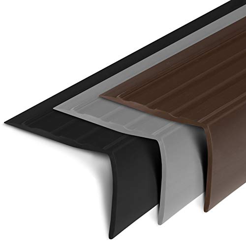 Floordirekt Treppenkantenprofil aus Vinyl Außenbereich Anti Rutsch Winkelprofil aus PVC Stufenkantenprofil 100 x 4,0 x 2,5 cm von Floordirekt
