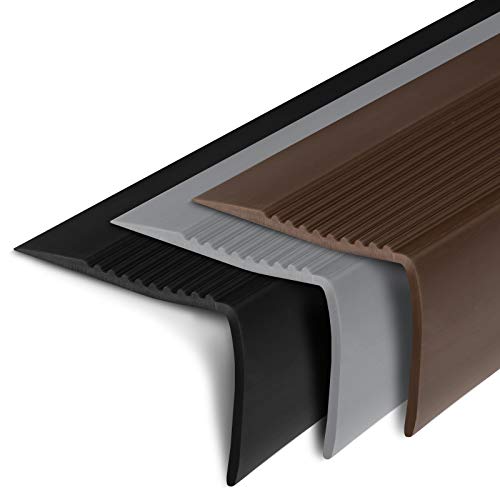 Floordirekt Treppenkantenprofil aus Vinyl Außenbereich Anti Rutsch Winkelprofil aus PVC Stufenkantenprofil 100 x 6,0 x 4,2 cm von Floordirekt