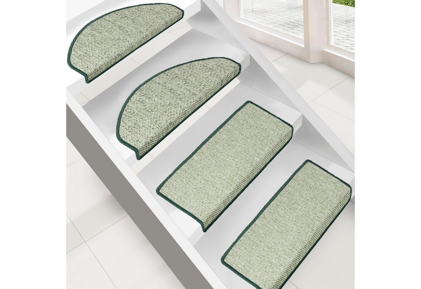 Stufenmatte Sabang, Erhältlich in vielen Farben & Größen, Treppenschutz, Floordirekt, Halbrund, Höhe: 3,5 mm von Floordirekt