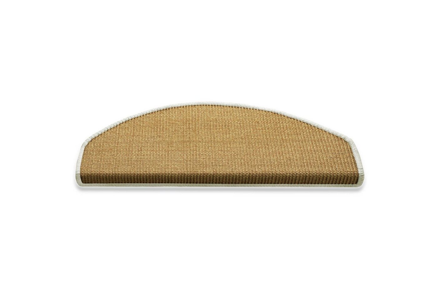 Stufenmatte Salvador Natur mit farbiger Kettelung, 11 Farben, Treppenschutz, Floordirekt, Halbrund, Höhe: 6 mm, 100% Sisal von Floordirekt