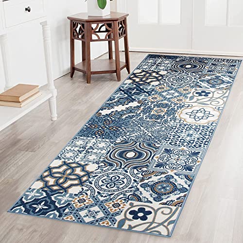 Teppichläufer Newport | Feinschlingen Teppich mit Muster | Läufer für Küche, Flur & Wohnraum | Modernes Design (80 x 300 cm) von Floordirekt