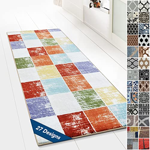 Floordirekt Teppichläufer mit Muster - maßgefertigter Feinschlingen Teppich Läufer für Küche, Flur & Wohnraum - Ornament Vintage Orient Gitter (80 x 500 cm, Capera) von Floordirekt