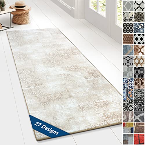 Floordirekt Teppichläufer mit Muster - maßgefertigter Feinschlingen Teppich Läufer für Küche, Flur & Wohnraum - Ornament Vintage Orient Gitter (80 x 600 cm, Davoli) von Floordirekt