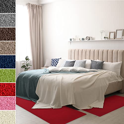 Velours-Bettumrandung Dynasty - Bettvorleger Teppichläufer - 3-teiliges Läufer-Set in 3 Größen (B: 67 cm | L: 1 x 250 cm + 2 x 140 cm, Rot) von Floordirekt