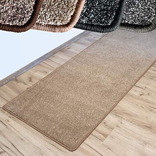 Floordirekt Velours-Teppich Lyon | Widerstandsfähig & pflegeleicht | viele Farben & Größen | Wohnteppich oder Läufer | Robuster Action-Back-Rücken (Beige-Meliert 73, 80 x 100 cm) von Floordirekt