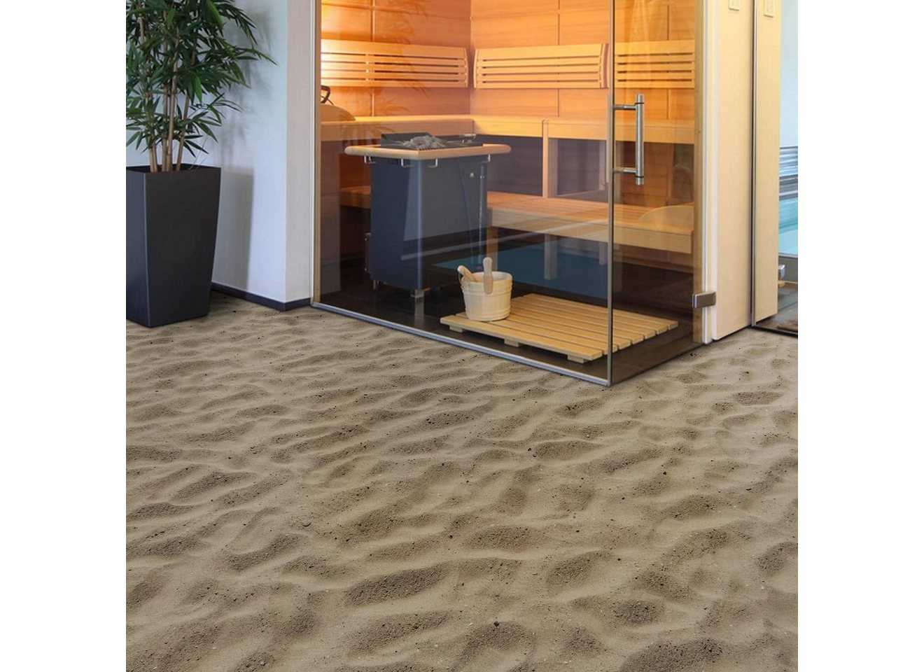 Floordirekt Vinylboden CV-Belag Moonlight Sand, Erhältlich in vielen Größen, Bodenbelag, mit 3D Effekt von Floordirekt