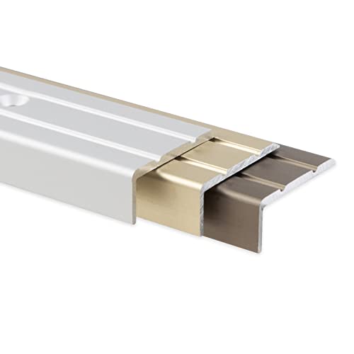 Winkelprofil 24,5 x 10 mm - Abschluss für Treppenstufen & Absätze - Vorgebohrt oder Vorgebohrt - Bodenleiste aus Aluminium (Silber, Vorgebohrt) von Floordirekt