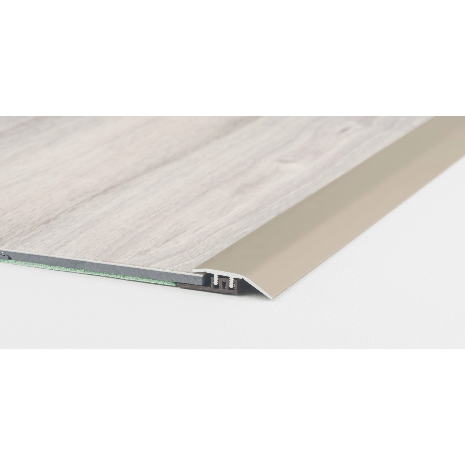 Anpassprofil für Vinylbodenbeläge Clip Edelstahl 7,5 mm x 24 mm x 2700 mm von Floorever Spa