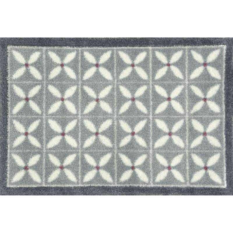Fußmatte Feldblumen Grau Schmutzfangmatte waschbar verschiedene Größen Floornovo Natur Schmutzfang von Floornovo