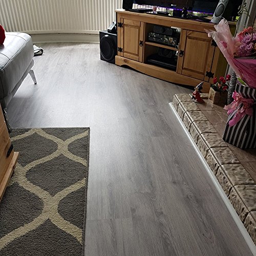 Floors 4 You Hellgrau 6 mm Laminat Easy Fit für jeden Raum – Küche/Schlafzimmer/Wohnzimmer/Flur von Floors 4 You