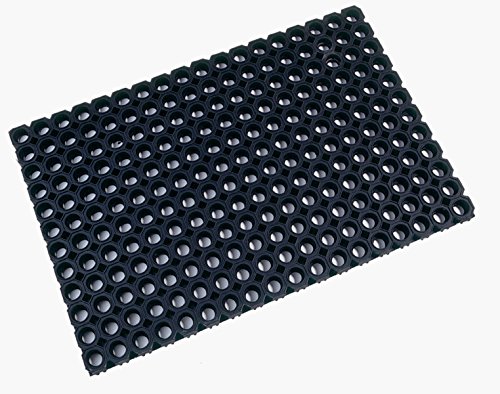 Doortex Ringgummimatte | Schmutzfangmatte "octomat" | 80 x 120 cm | aus 100 % Gummi | schwarz | rechteckig | für den Außenbereich von Floortex