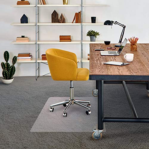 Floortex Bodenschutzmatte Cleartex advantagemat aus phthalatfreiem Vinyl für niederflorige Teppichböden - bis 6mm Höhe, 115 x 134cm, rechteckig, transparent von Floortex