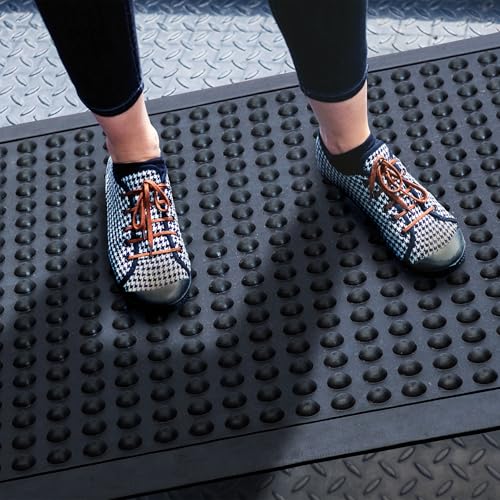 Floortex DOORTEX Anti-Ermüdungsmatte, 100% Gummi, schwarz, 71 x 78 x 0,11 cm von Floortex