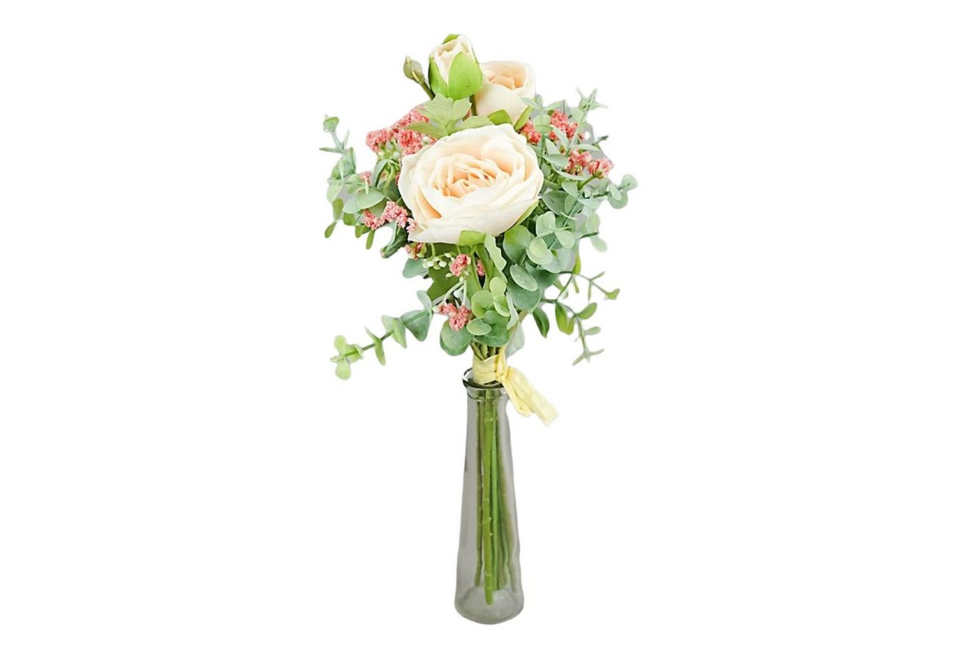 Gestecke Blumenstrauß Bouquet Rosen Eucalyptus Strauß Rosa 35cm, Flor & Decor Import GmbH von Flor & Decor Import GmbH