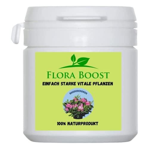 Flora Boost Rhododendron Dünger Flora Boost 100g I Für bis zu 100L Gießwasser I Dünger in Pulverform I Blumendünger für Rhododendren I Blatt- & Wurzeldünger I 100% natürlicher Pflanzendünger von Flora Boost