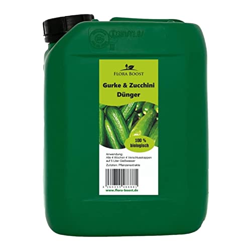 Flora Boost Gurken Zucchini Dünger Flora Boost 5000ml I Für bis zu 1000L Gießwasser I Gemüsedünger für Gurken & Zucchini I Flüssiger Blatt- & Wurzeldünger I 100% natürlicher Pflanzendünger von Flora Boost