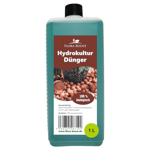 Konfitee Hydrokultur Dünger Flora Boost 1000ml I Für bis zu 200L Gießwasser I Für alle Hydrokultur Sorten I Flüssiger Blatt- & Wurzeldünger I 100% natürlicher Pflanzendünger von Flora Boost