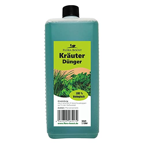 Konfitee Kräuter Dünger Flora Boost 1000ml I Für bis zu 200L Gießwasser I Für alle Kräuter Pflanzen geeignet I Flüssiger Blatt- & Wurzeldünger I 100% natürlicher Pflanzendünger Konfitee Kräuter Dünger Flora Boost 1000ml I Für bis zu 200L Gießwasser I Für alle Kräuter Pflanzen geeignet I Flüssiger Blatt- & Wurzeldünger I 100% natürlicher Pflanzendünger von Flora Boost