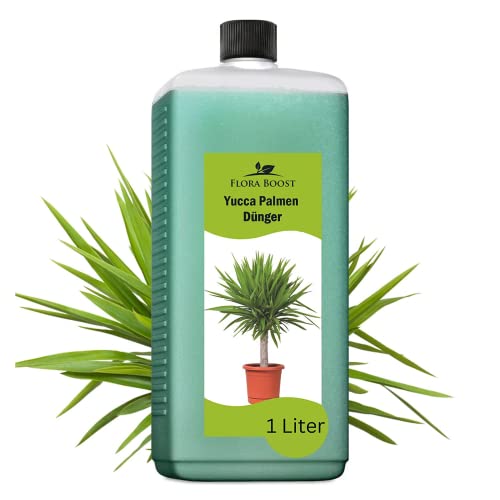 Konfitee Yucca Palmen Dünger Flora Boost 1000ml I Für bis zu 200L Gießwasser I Zimmerpflanzen Dünger für Palmlilien I Flüssiger Blatt- & Wurzeldünger I 100% natürlicher Pflanzendünger von Flora Boost