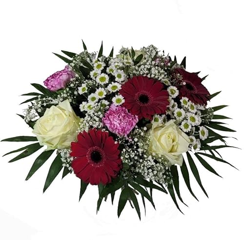 Blumengruß online kaufen mit frischen Blumen zum Geburtstag mit Rosen und Grußkarte von Flora Trans von Flora Trans