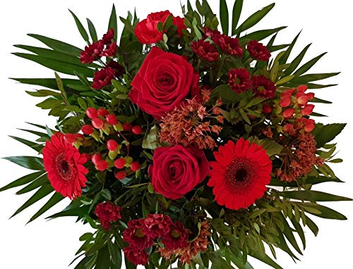 frische Blumen verschicken, Blumenstrauß mit roten Rosen von Flora Trans - Rot der Liebe- von Flora Trans