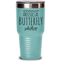 Antiazierielle Schmetterling Isolierte Becher Lustige Introvertierte Reisetasse Introvertierte Reisebecher Weihnachten Geburtstag Geschenkidee von FloraLoveGiftStore