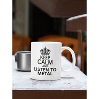 Heavy Metal Geschenk, Musik Liebhaber Geschenke, Metall Kaffee Tasse, Fan Kaffeebecher, Geschenk Für Fan, Schwarze Tasse von FloraLoveGiftStore