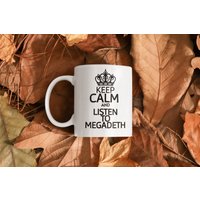 Megadeth Tasse Beruhigen Und Lauschen Keramik Kaffeetasse Rock Musik Megabeth Fan Kaffeebecher von FloraLoveGiftStore