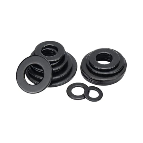 FloraVigo 40 Stück Flach Unterlegscheiben M8, Schwarz Unterlegscheiben Edelstahl Beilagscheiben Set, Metall Karosseriescheiben Sortiment für Schrauben & Muttern & Gewindestange von FloraVigo
