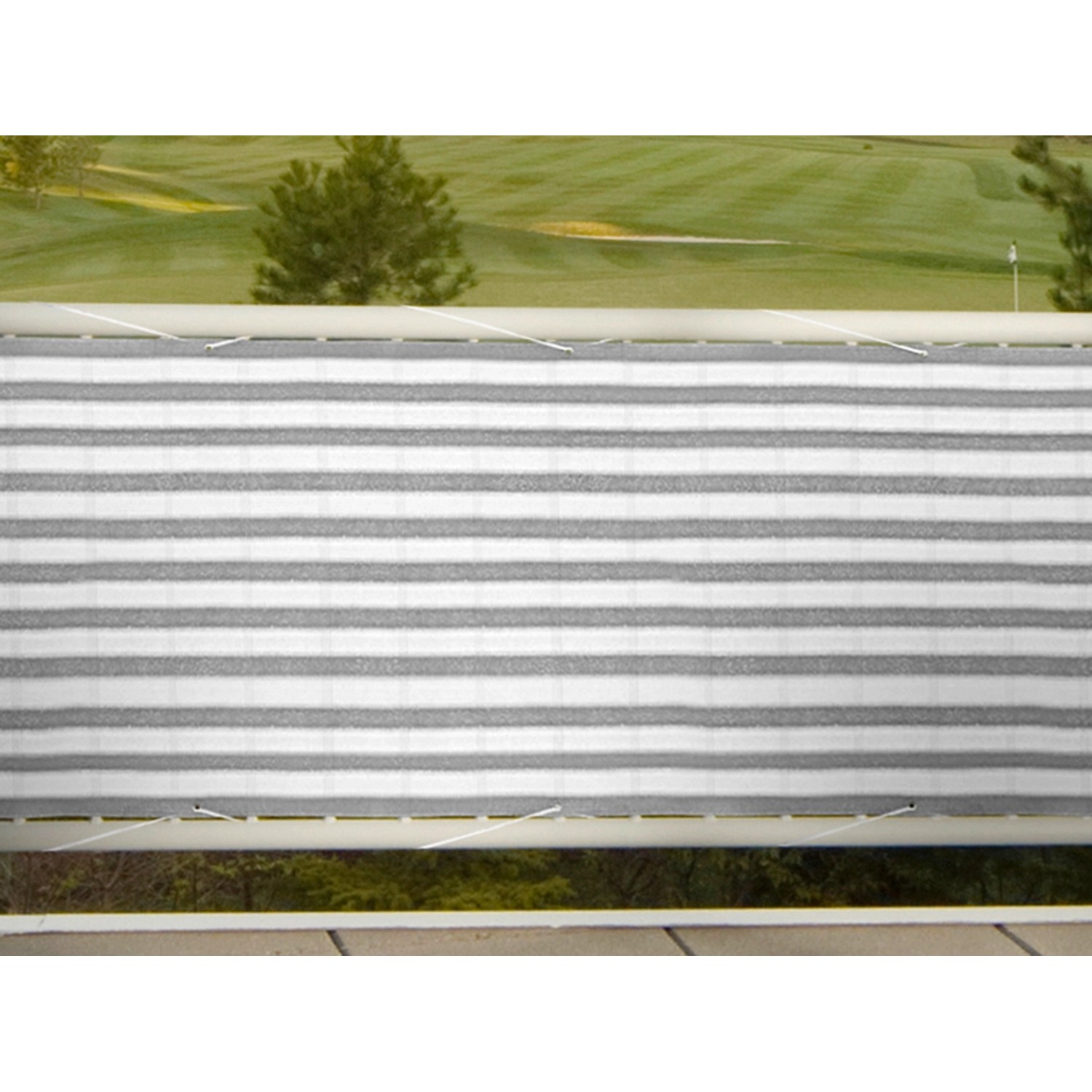 Floracord Balkonsichtschutz Grau-Weiß 500 cm x 90 cm von Floracord