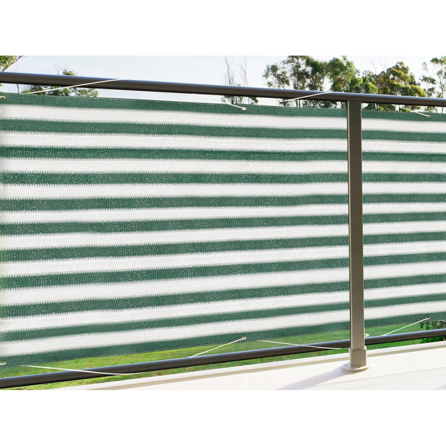 Floracord Balkonsichtschutz Grün-Weiß 500 cm x 90 cm von Floracord