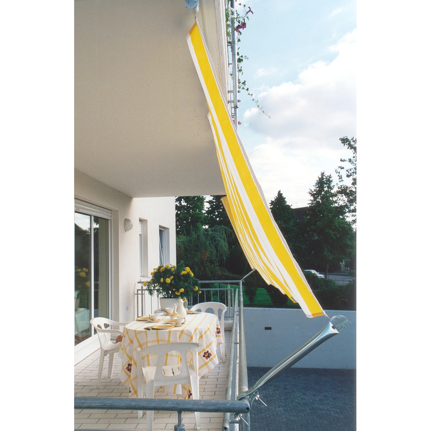 Floracord Balkonverkleidung Bausatz II Gelb-Weiß 270 cm x 140 cm von Floracord