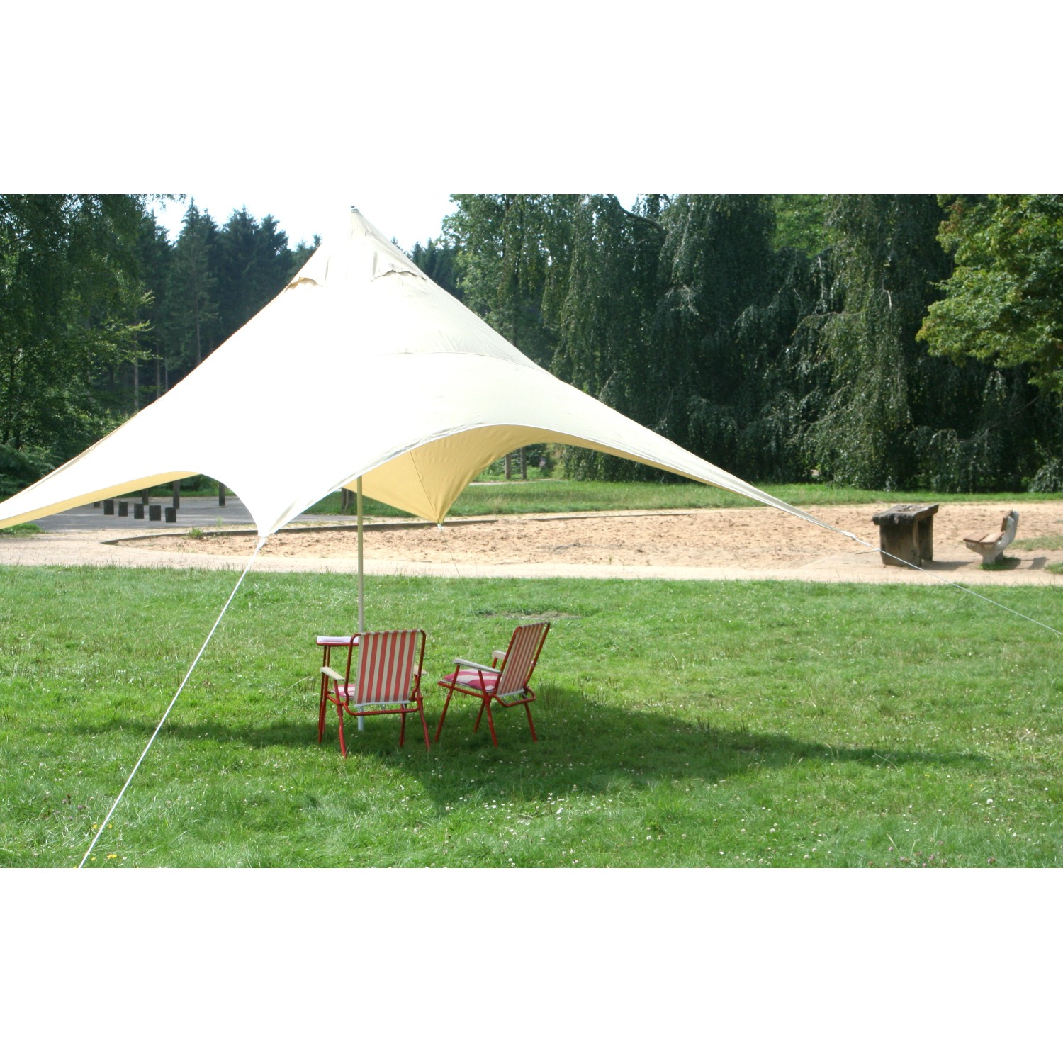 Floracord Camping Pyramiden Sonnensegel Sand 400 cm x 400 cm von Floracord