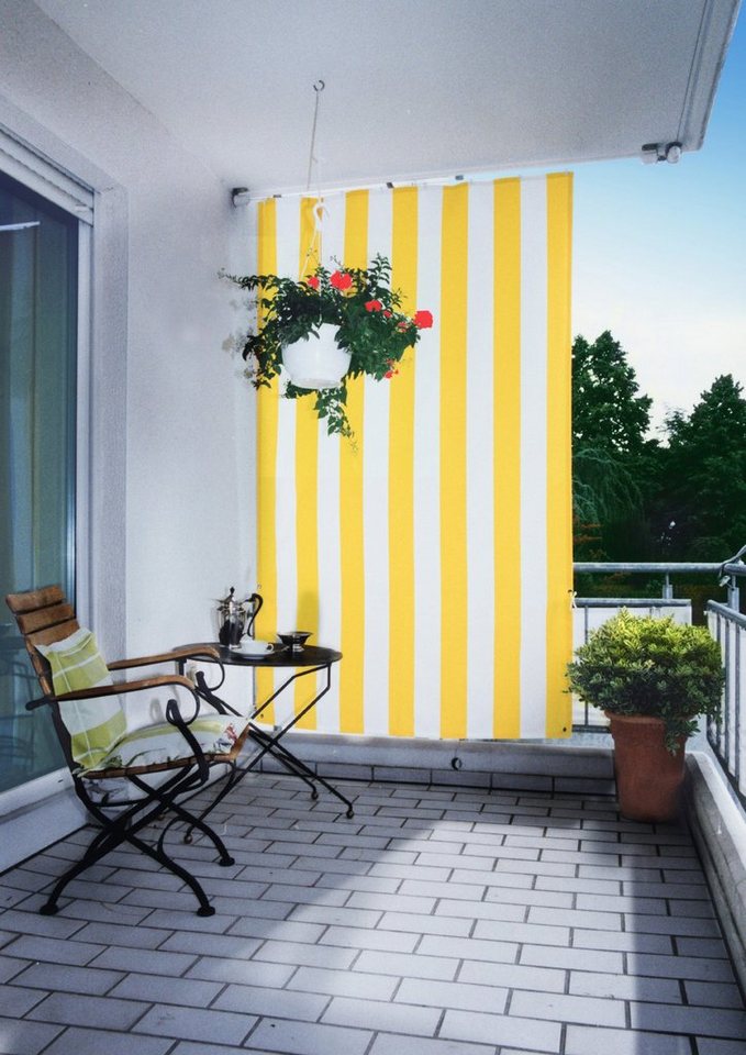Floracord Senkrechtmarkise BxH: 140x230 cm, gelb/weiß von Floracord