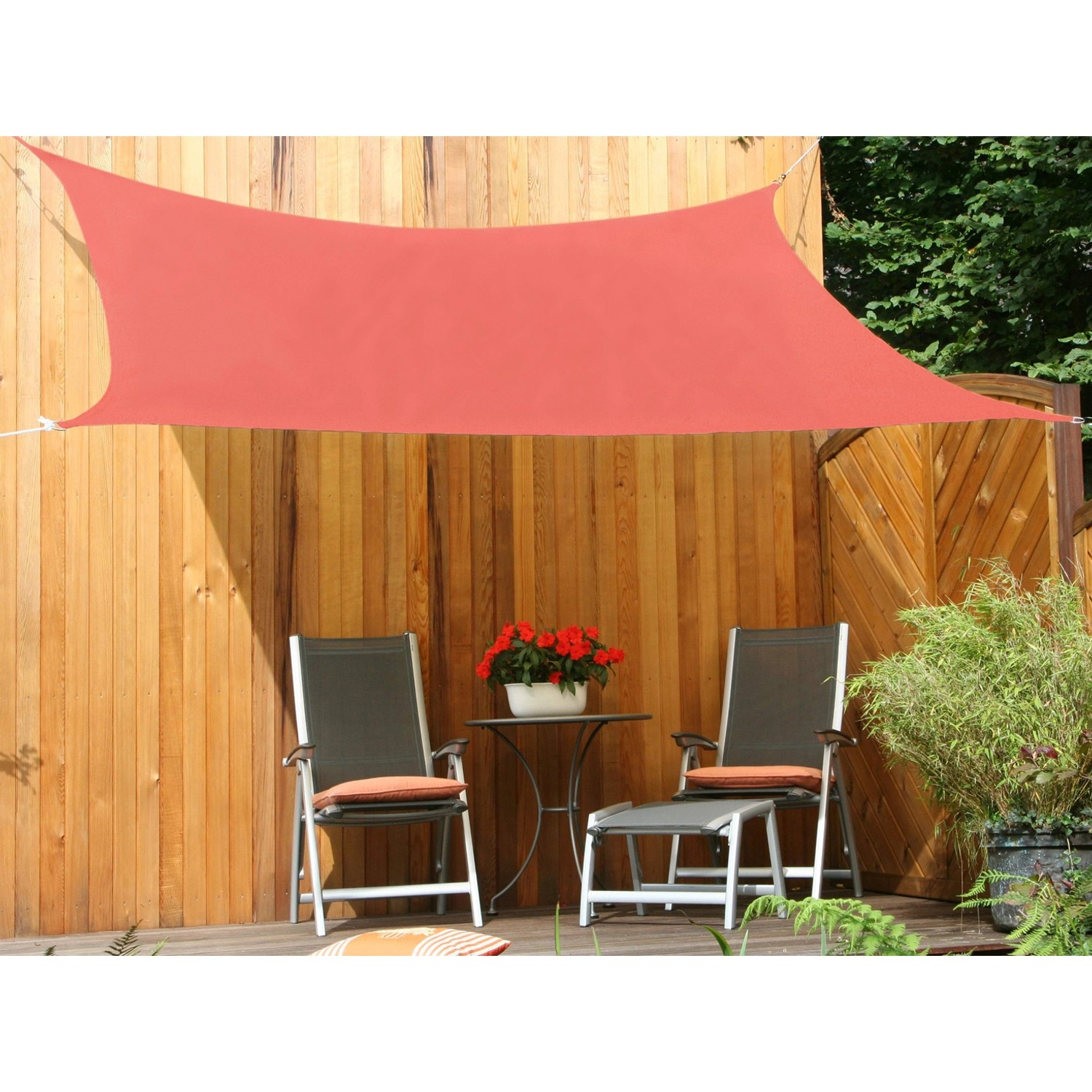 Floracord Vierecksonnensegel HDPE Terracotta 250 cm x 300 cm von Floracord