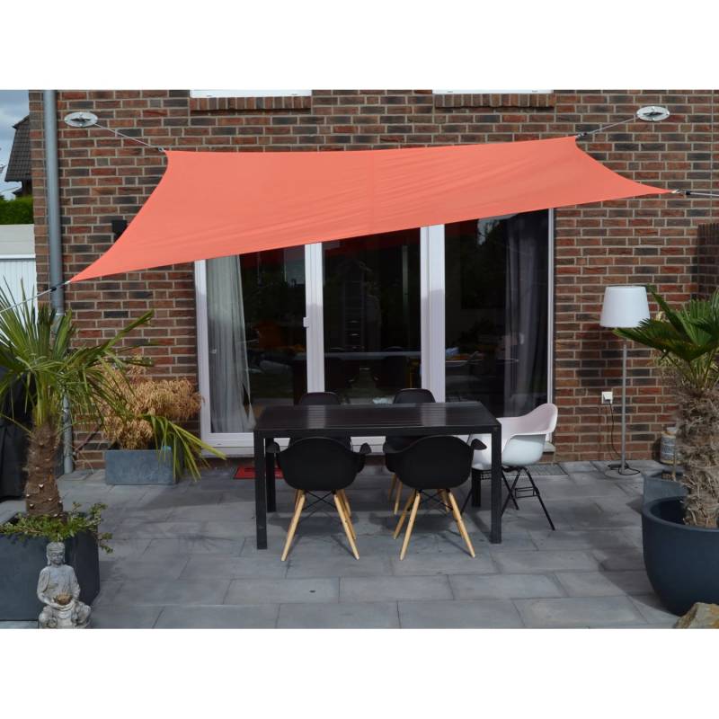 Floracord Vierecksonnensegel Terracotta 250 cm x 300 cm mit Regenschutz von Floracord
