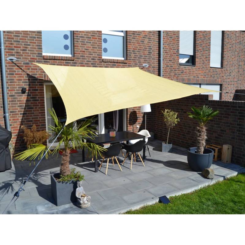 Floracord Vierecksonnensegel Weizen 360 cm x 360 cm Wind- u. Wasserdurchlässig von Floracord