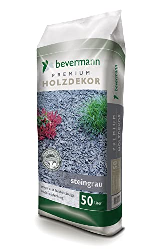 Bevermann 125875 Premium Holzdekor Rindenmulch, in dunkler Färbung, zum Abdecken, dekorativer Bodenbelag, unterdrückt Unkrautwuchs, Anthrazit von Floragard