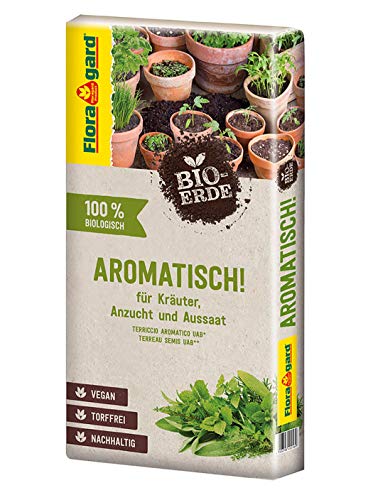 Floragard Bio-Erde Aromatisch 1x40 Liter - für Anzucht und Aussaat sowie für Kräuter - torffrei und vegan von Floragard