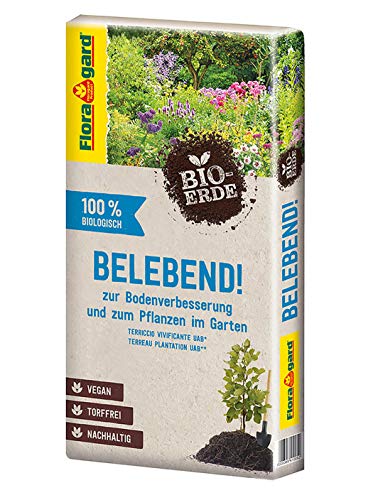 Floragard Bio-Erde Belebend 1x60 Liter - zum Pflanzen im Garten und zur Bodenverbesserung - torffrei und vegan von Floragard