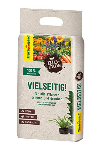 Floragard Bio-Erde Vielseitig 1x3 Liter - Universalerde für alle Pflanzen drinnen und draußen - torffrei und vegan von Floragard