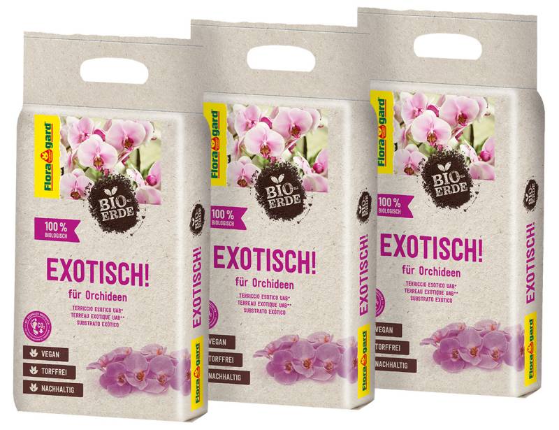 Floragard Bio Orchideenerde Exotisch torffrei 3 x 3 L von Floragard