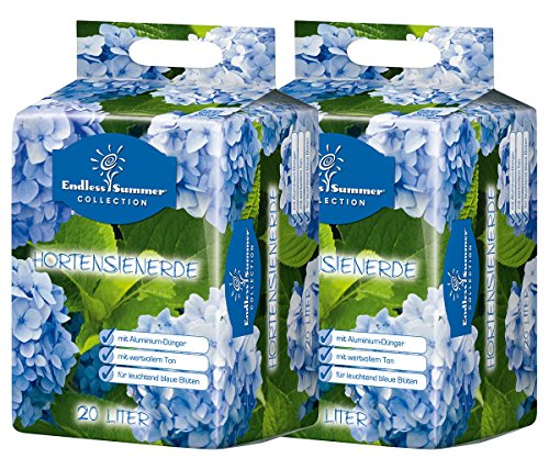 Floragard Endless Summer Hortensienerde blau 2x20 L • zum Pflanzen und Umtopfen • für Beet- und Kübelbepflanzung • für blaue Hortensien • mit Tongranulat • 40 L von Floragard