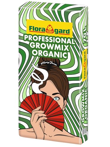Floragard Growmix Organic – Bio-Erde für Cannabis Anbau, torfreduziert, mit Perlite & Trichoderma, Nährstoffversorgung bis zu 4 Wochen, ideal für Indoor & Outdoor Grow - 1x70 Liter von Floragard