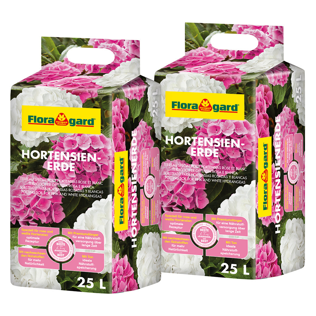 Floragard Hortensienerde f. rosa und weiße Hortensien 2x25 L von Floragard