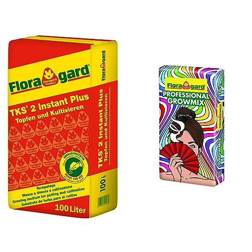 Floragard TKS 2 1 x 100 L - Universalerde für Gemüsepflanzen & Professional Growmix 70 Liter – Topfsubstrat mit Perlite – mit Trichoderma für die natürliche Stärkung der Pflanze von Floragard