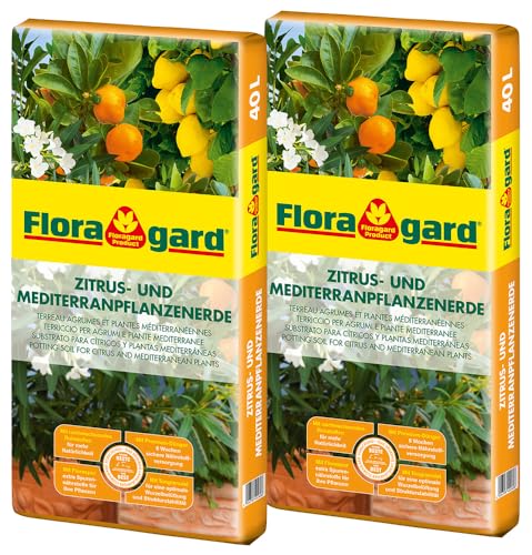 Floragard Zitrus-und Mediterranpflanzenerde 2x40 Liter - 80 Liter von Floragard