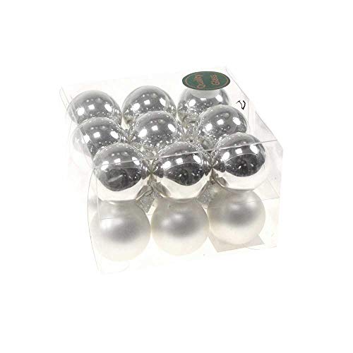 Floral-Direkt 18 Christbaumkugeln Glas Weihnachtskugel Kugel 30mm 3cm Baumschmuck Weihnachten, Farbe:Silber Glanz/matt Floral-Direkt 18 Christbaumkugeln Glas Weihnachtskugel Kugel 30mm 3cm Baumschmuck Weihnachten, Farbe:Silber Glanz/matt von Floral-Direkt
